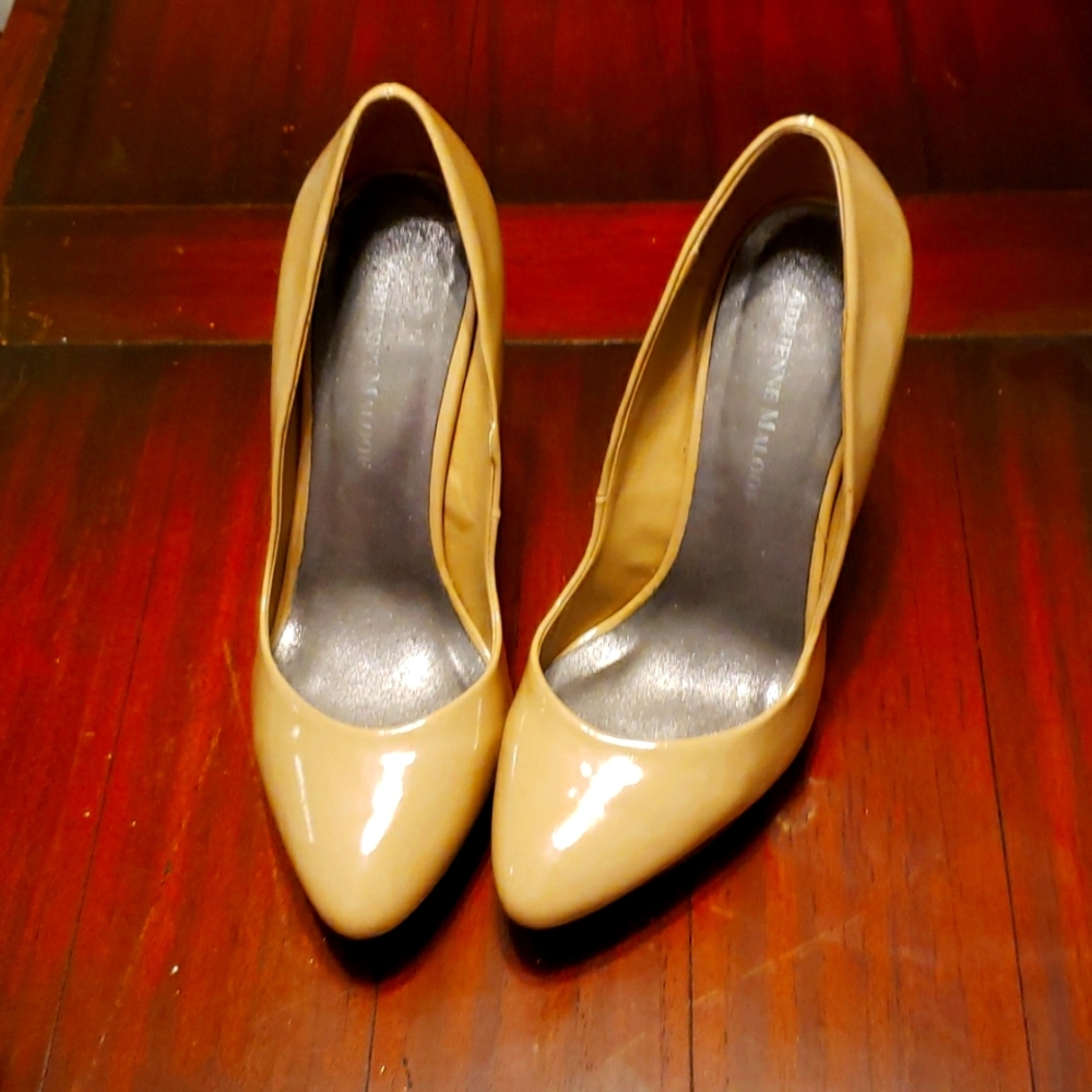 Patent Leather Adrienne Maloof chunky heels